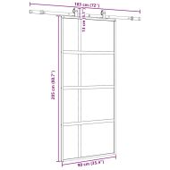 Плъзгаща се врата с комплект обков Черно 90x205 cm