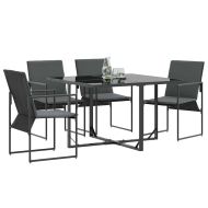 Стол с възглавница 4 pcs Черно и антрацит Textilene