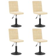 Въртящи се трапезни столове, 4 бр, кремави, кадифе