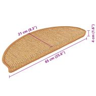 Самозалепващи стелки за стълби сизал 15 бр 65x21x4 см