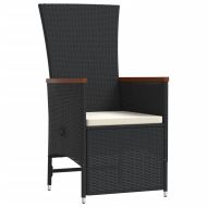 Градински комплект с възглавници 11 части полиратан черен