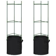 Клетка за домати с торба за растения 2 бр 116 см стомана и PP