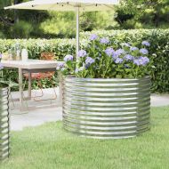 Градинска повдигната леха поцинкована стомана сребрист