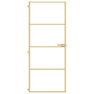 Интериорна врата златиста 83x201,5 см закалено стъкло, алуминий