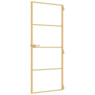 Интериорна врата златиста 83x201,5 см закалено стъкло, алуминий