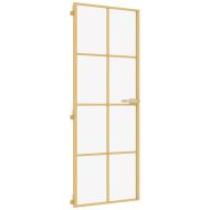 Интериорна врата златиста 76x201,5 см закалено стъкло алуминий