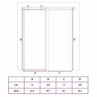 Плъзгаща се врата 76x205 см матирано ESG стъкло и алуминий