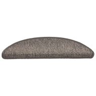 Самозалепващи стелки за стълби сизал 15бр 56x17x3см сиво-бежови