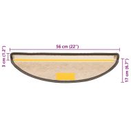 Самозалепващи стелки за стълби сизал 15бр 56x17x3см сиво-бежови