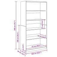 Гардероб, дъб артизан, 100x50x200 см, инженерно дърво