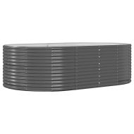 Повдигната градинска леха, антрацит, 212x140x68 см, поцинкована стомана