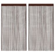 Пердета ресни, 2 бр, 140x250 см, кафяви