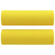 Комплект дивани 3 части с възглавници светложълт текстил