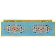 ТВ шкаф, син, 110x30x40 см, масивно мангово дърво