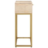 Конзолна маса, 90x30x76 cм, мангово дърво масив и желязо