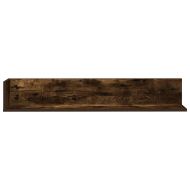Стенни рафтове 2 бр опушен дъб 100x16,5x16,5 см инженерно дърво