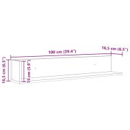 Стенни рафтове 2 бр опушен дъб 100x16,5x16,5 см инженерно дърво