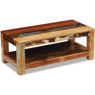 Кафе маса, регенерирано дърво масив, 90x45x35 cм