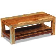 Кафе маса, регенерирано дърво масив, 90x45x35 cм
