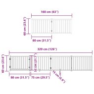 Сгъваема преграда за кучета с врата 12 панела 960 см топола