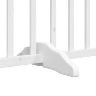 Сгъваема преграда за кучета с врата 8 панела бял 640 см топола