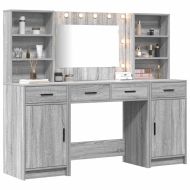 Комплект масичка с LED с рафт 3 pcs Сив Сонома Инженерно дърво