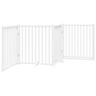 Сгъваема преграда за кучета с врата 4 панела 320 см Масивна ела
