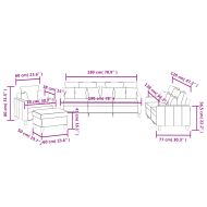 Комплект дивани 4 части с възглавници кремав плат текстил