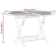 Сгъваема градинска маса Ø 110x75 см тиково дърво масив