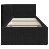 Ъглова рамка за легло с таблото Черно 80 см x 200 см Кадифе