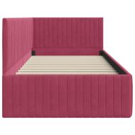 Ъглова рамка за легло Виненочервен 90 см x 200 см Кадифе