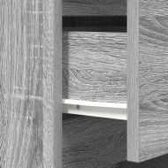 Нощно шкафче с 3 чекмеджета, сив сонома, 39x35x65 см