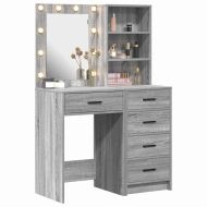 Тоалетка с чекмедже 2 pcs Сив 50 x 41 x 135 см Инженерно дърво
