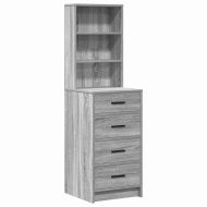 Тоалетка с чекмедже 2 pcs Сив 50 x 41 x 135 см Инженерно дърво