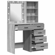 Тоалетка с чекмедже 2 pcs Сив 50 x 41 x 135 см Инженерно дърво