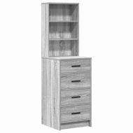 Тоалетка 3 бр. Сив 40 x 41 x 135 см Инженерна дървесина