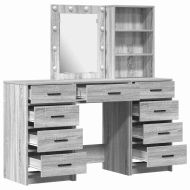 Тоалетка 3 бр. Сив 40 x 41 x 135 см Инженерна дървесина