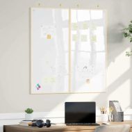 Дъска с известия Бяло 80 x 80 x 1.4 см Борово дърво масив