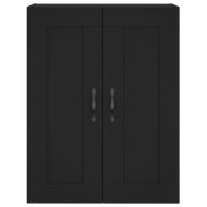 Стенен шкаф черен 69,5x34x90 см инженерно дърво