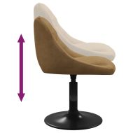 Трапезен стол, кафяв, кадифе