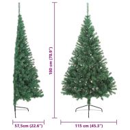 Изкуствена коледна елха с подсветка Зелен 180 cm ПВЦ