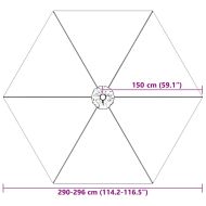 Резервно покривало за градински чадър, теракота, 300 см