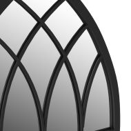 Градинско огледало черно 100x45 см желязо за външна употреба