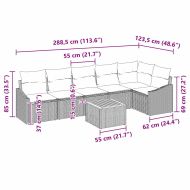 Градински Софа Комплект с възглавница 7 pcs Бежово полиратан