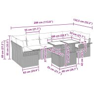 Градински Софа Комплект 8 pcs Светлосиво полиратан