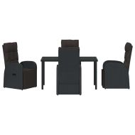 Комплект за хранене в градината 5 pcs Черно полиратан
