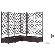 Градинска саксия 5 pcs Кафяво Стомана