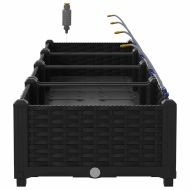 Градинска саксия 4 pcs Черен Пластмаса