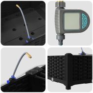 Градинска саксия 4 pcs Черен Пластмаса