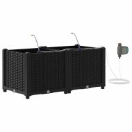 Градинска саксия 2 pcs Черно Стомана